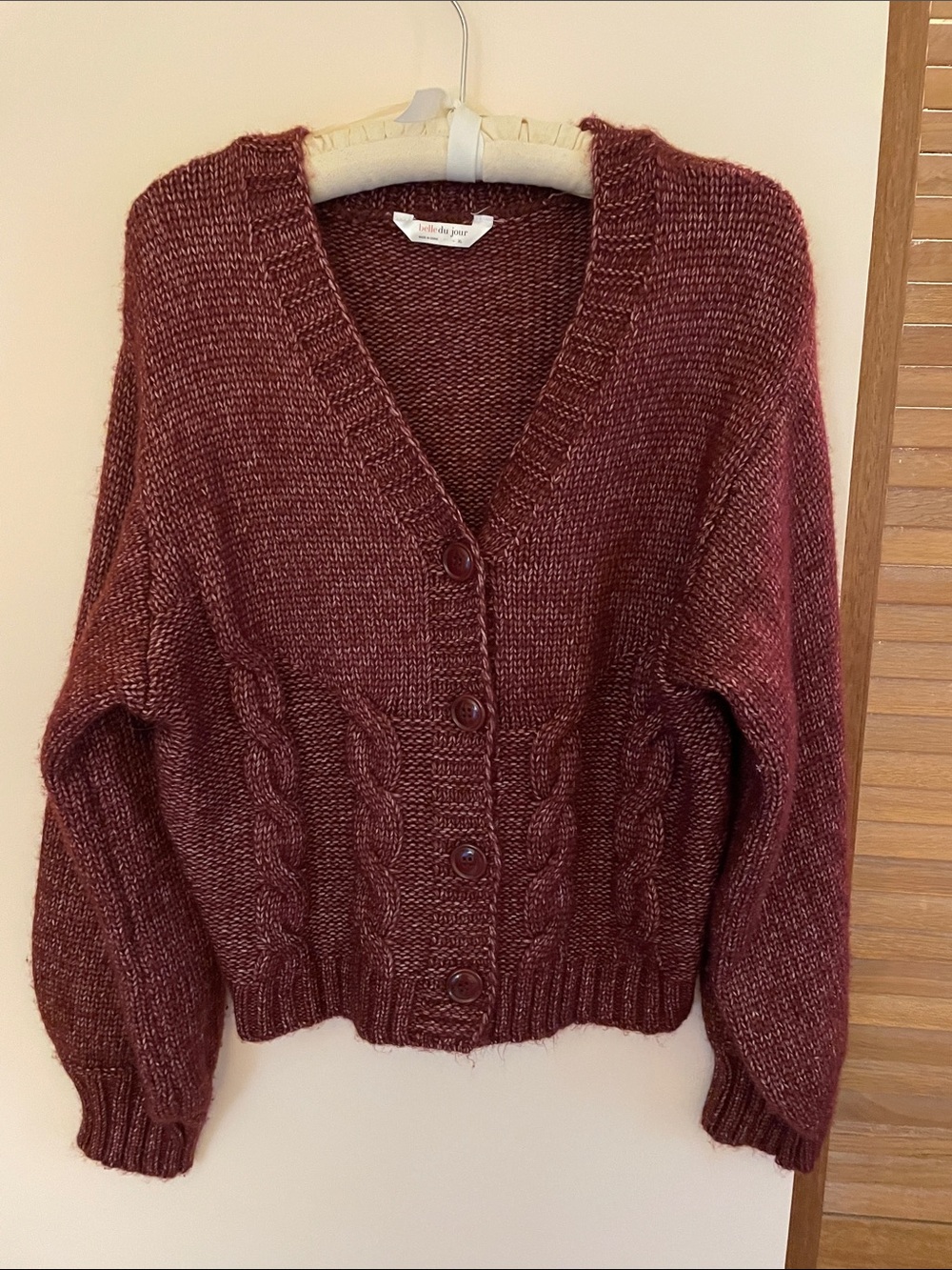 Belle Du Jour Burgundy Cardigan.